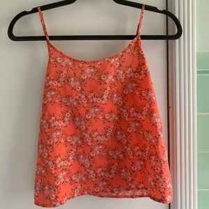 Pink floral tank top